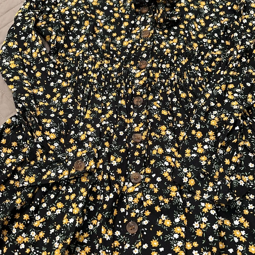 TAHARI Girls Printed Woven Dress With Scrunchie / NWT/ Size 6